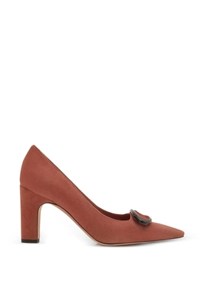 Manolo Blahnik Fenixhi buckle pointed pumps - Brown