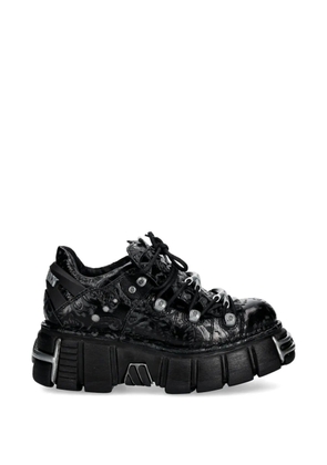 NEW ROCK embossed lace-up sneakers - Black