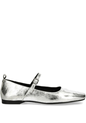 VAGABOND Delia buckle-strap square-toe ballet flats - Silver