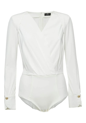 Elisabetta Franchi wrap-effect bodysuit - White