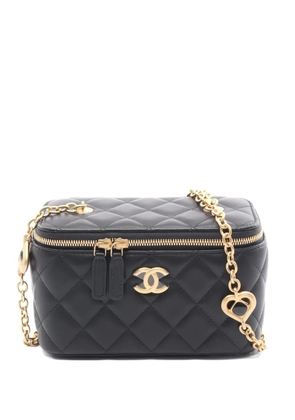 CHANEL Pre-Owned 2021 small Vanity matelasse chain crossbody bag - Black