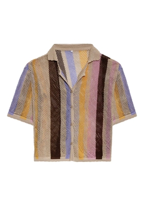 Agua Bendita stripe cotton shirt - Brown