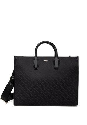 BOSS logo monogram tote bag - Black