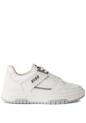 MSGM logo-debossed leather sneakers - White