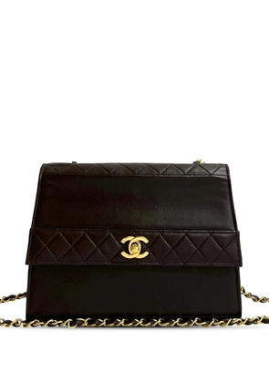 CHANEL Pre-Owned 1991-1994 CC Lambskin Trapezoid Flap crossbody bag - Black