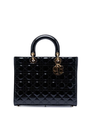 Christian Dior Pre-Owned 2010 Large Patent Cannage Lady Dior satchel - Black