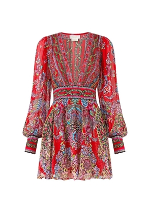 Camilla Artisans Of Anatolia long-sleeve mini dress - Red