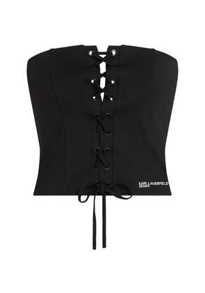 Karl Lagerfeld Jeans lace-up top - Black