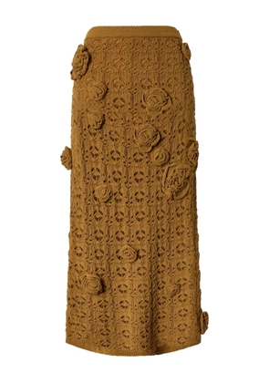 PINKO rose crochet skirt - Brown