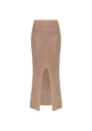 PARAMIDONNA crochet slit skirt - Neutrals