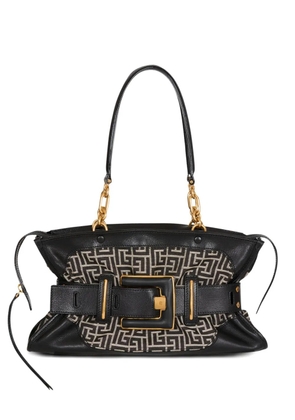 Balmain Anthem monogram jacquard tote bag - Black