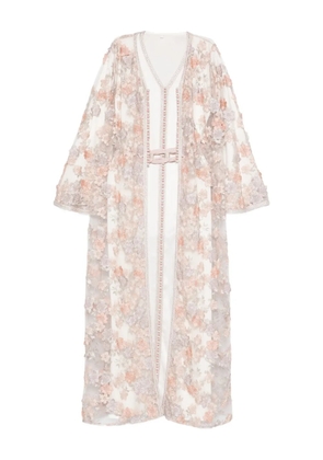 Reem Al Dhaheri floral embroidered maxi kaftan - White