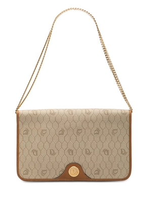 Christian Dior Pre-Owned 20th Century Honeycomb Coated Canvas Chain shoulder bag - Brown