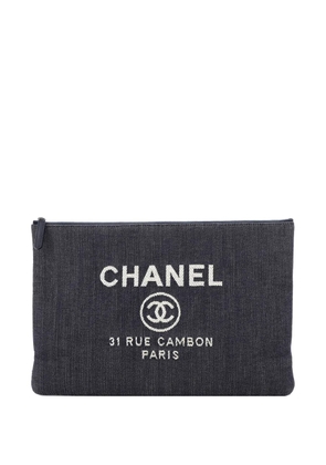 CHANEL Pre-Owned Deauville Pouch Denim Large clutch bag - Blue