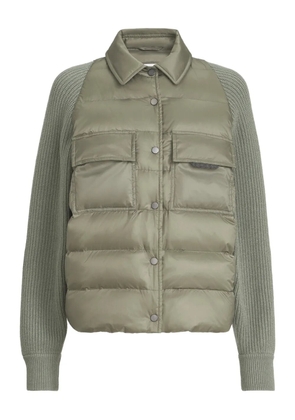 Brunello Cucinelli quilted pocket knit-sleeve jacket - Green