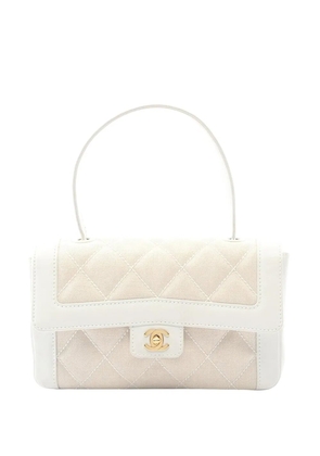 CHANEL Pre-Owned 2004-2005 Quilted Canvas Wild Stitch Top Handle Flap handbag - Brown