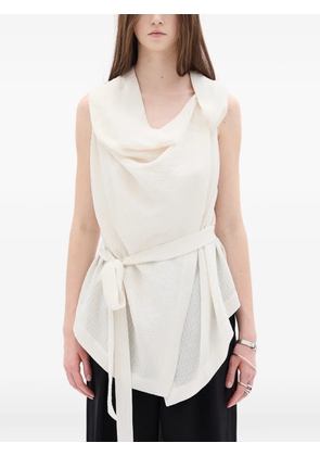 Ann Demeulemeester asymmetric waist-belt blouse - Neutrals