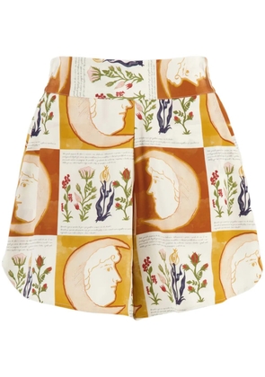 PAULA printed crepe shorts - Yellow