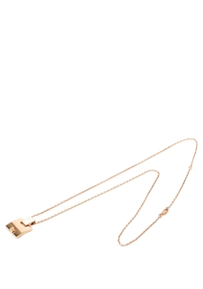 Hermès Pre-Owned 2010-2025 Gold Plated and Enamel Eileen Pendant Necklace costume necklace - Pink