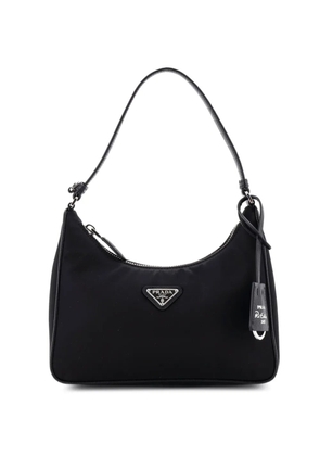 Prada Pre-Owned Re-Edition 2005 Tessuto with Saffiano Leather Mini hobo bag - Black