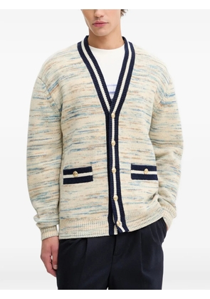 Drôle De Monsieur mouliné striped-trim cardigan - Neutrals