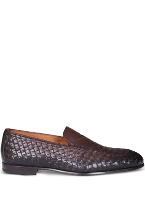 Doucal's woven leather loafers - Brown