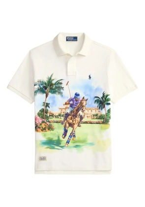 Polo Ralph Lauren equestrian print mesh polo shirt - Neutrals