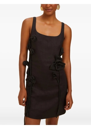 FARM Rio floral-appliqué mini dress - Black