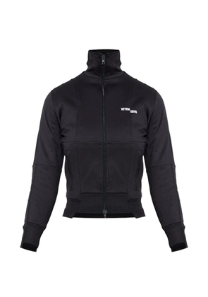 VETEMENTS logo-detail zip-fastening sweatshirt - Black