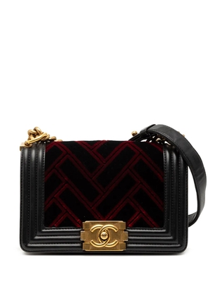 CHANEL Pre-Owned 2016-2017 Small Velvet and Calfskin Boy Flap crossbody bag - Black