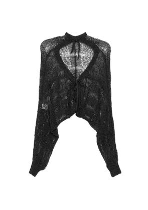 Y's ladder stitch cardigan - Black