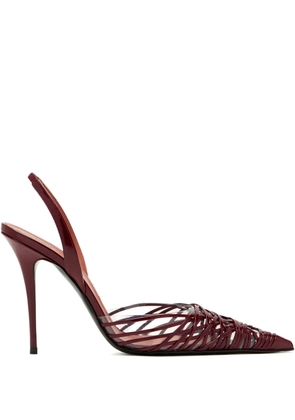 Amina Muaddi Lori woven slingback pumps - Red