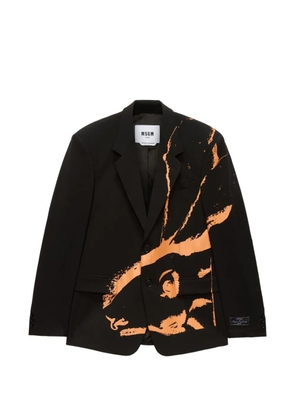 MSGM Sketched Bunnies graphic print jacket - Black