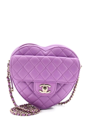 CHANEL Pre-Owned CC in Love Heart Bag Quilted Lambskin crossbody bag - Purple