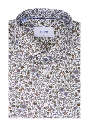 Eton floral-pattern shirt - Brown