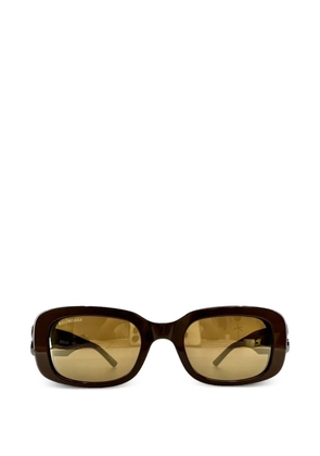 Balenciaga logo-detail rectangle-frame sunglasses - Brown