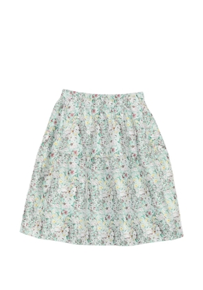 JNBY floral-embroidered midi skirt - Blue
