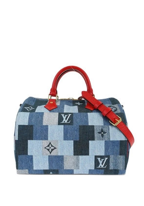 Louis Vuitton Pre-Owned 30 Speedy Bandouliere squar- patchwork tote bag - Blue