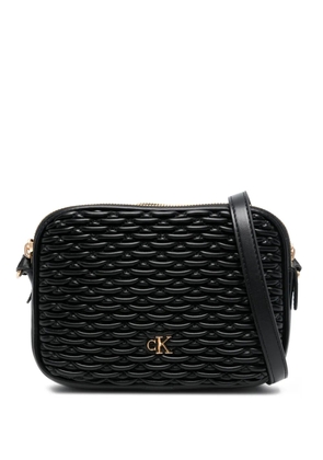 Calvin Klein pleated double zip crossbody bag - Black