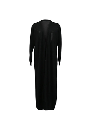 Ferragamo Pre-Owned virgin-wool V-neck cardi-coat - Black