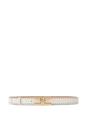 Elisabetta Franchi contrast-stitch leather belt - White