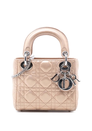 Christian Dior Pre-Owned 2015 Mini Iridescent Lambskin Cannage Lady Dior satchel - Brown