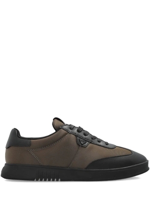 Emporio Armani lace-up panelled sneakers - Brown
