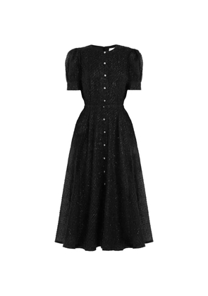 POST MERIDIEM button-front midi dress - Black