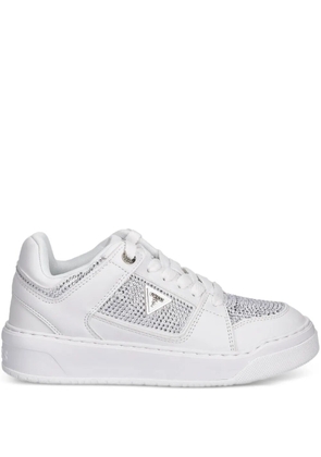 GUESS USA embellished lace-up sneakers - White