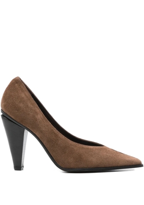 Roberto Festa 95mm pointed-toe cone-heel pumps - Brown