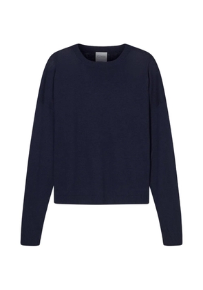 Closed crew-neck long-sleeve sweater - Blue