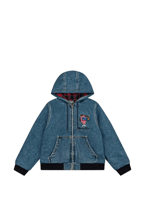 Denim Tears logo-embroidered hooded jacket - Blue