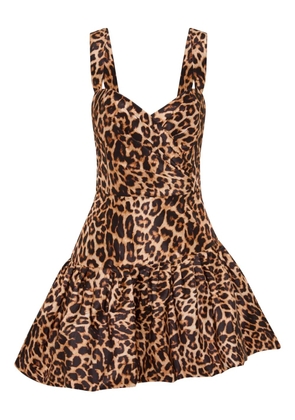 Rebecca Vallance Clarice leopard-print mini dress - Brown