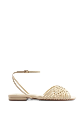 Alexandre Birman Lilian woven ankle-strap flat sandals - Neutrals